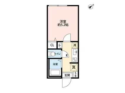 S-HARBAR LAGOON上永谷(1K/1階)の間取り写真