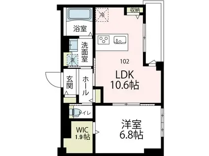 ニューグランデュールⅡ(1LDK/1階)の間取り写真