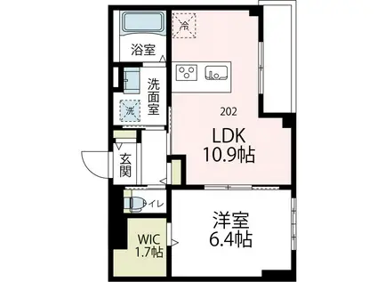 ニューグランデュールⅡ(1LDK/2階)の間取り写真