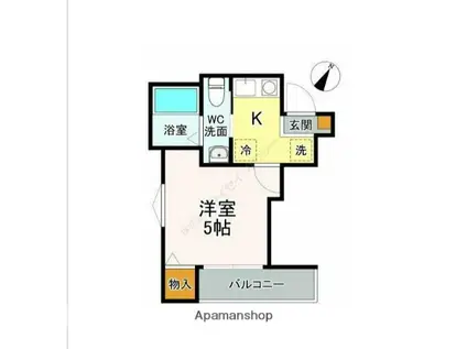 ルミナ境之谷(ワンルーム/1階)の間取り写真