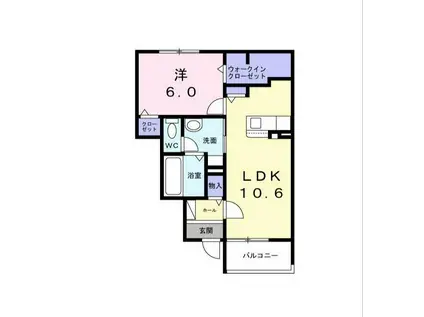 ノール・エトワール(1LDK/1階)の間取り写真