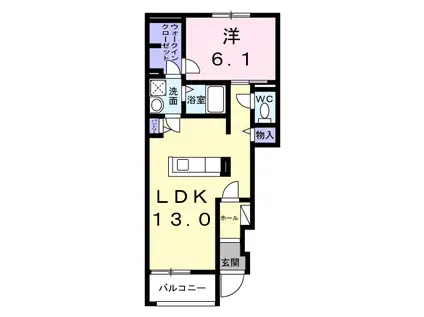 セゾン プロスペレ(1LDK/1階)の間取り写真