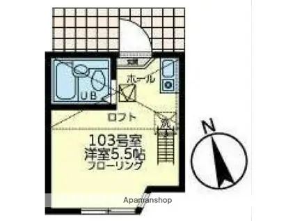 ユナイト南太田ケリースレーター(ワンルーム/1階)の間取り写真