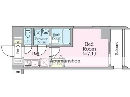 アイルグランデ横浜サウス(1K/6階)の間取り写真