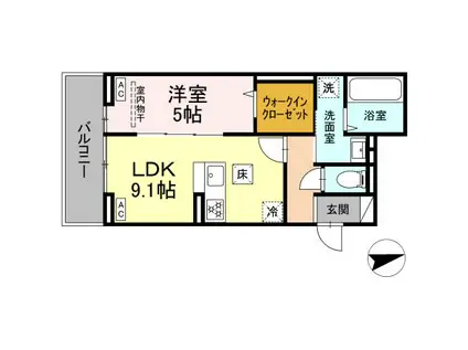 D PAINA EGAWA I(1LDK/1階)の間取り写真