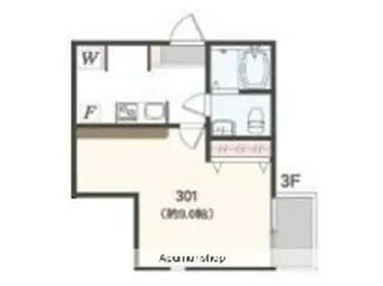 アザーレ・クオン東海大学前(1K/1階)の間取り写真