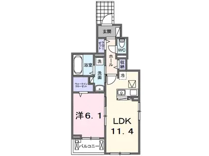 ルミナス(1LDK/1階)の間取り写真