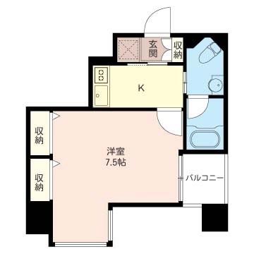 LASANTE品川シーサイドⅢ(1K/3階)の間取り写真