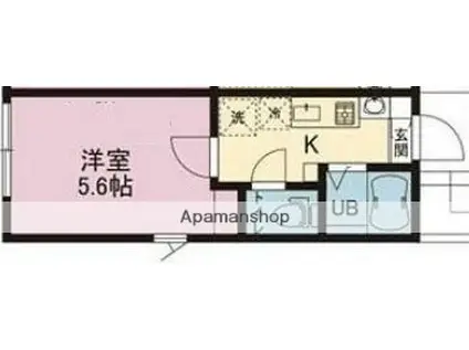 プルミエール HOZU(1K/1階)の間取り写真