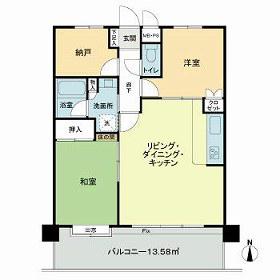 ライオンズマンション茅ヶ崎第2(2SLDK/3階)の間取り写真