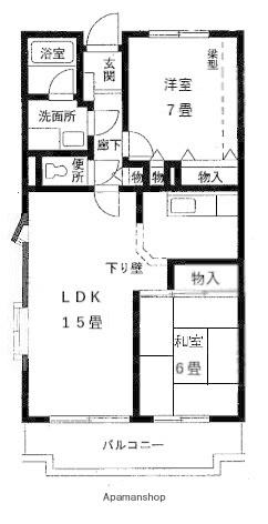 リバーサイド長島(3LDK/1階)の間取り写真