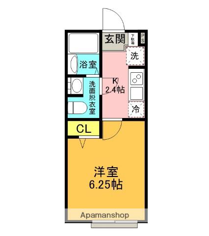 SOLA希望が丘(1K/1階)の間取り写真