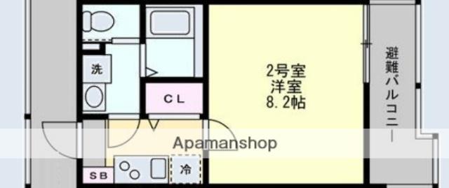 BAYLUX(1K/2階)の間取り写真