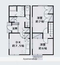 テラスハウス鎗水(2DK)の間取り写真