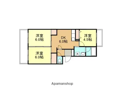 クレール町田(3DK/2階)の間取り写真