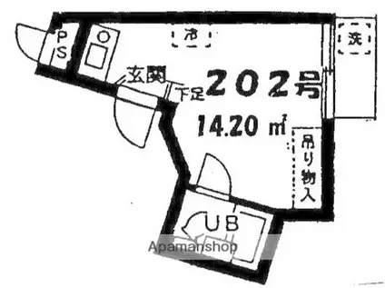 エクセル天王町(ワンルーム/2階)の間取り写真