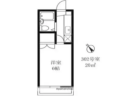日吉第一QSハイム(1K/3階)の間取り写真