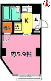 ドウェル イナリヤマ(1K/3階)の間取り写真