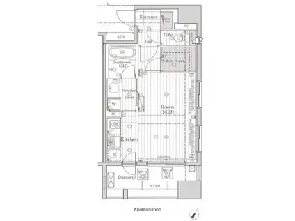 レグラス川崎(ワンルーム/4階)の間取り写真