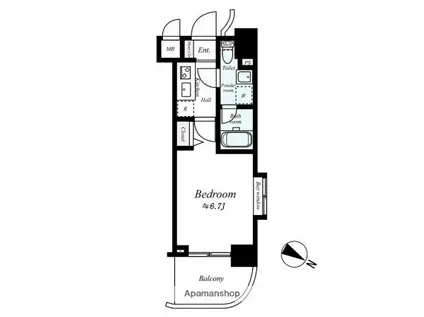 グリアス横浜・ウエストフォルム弐番館(1K/10階)の間取り写真