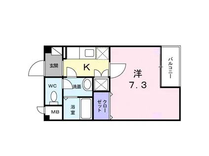 スカイ シルバー(1K/1階)の間取り写真