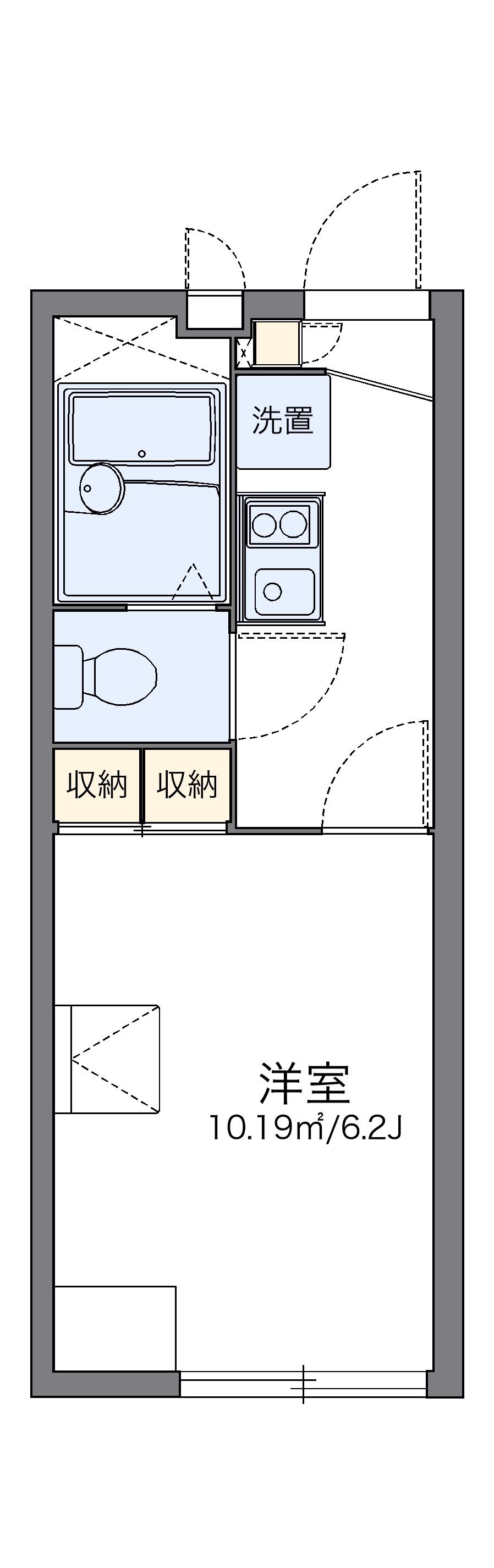レオパレスメローネⅥ(1K/1階)の間取り写真