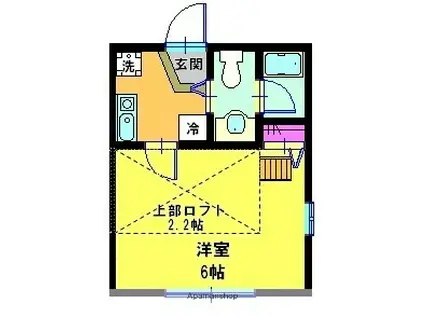 キノラウ妙蓮寺(1K/1階)の間取り写真