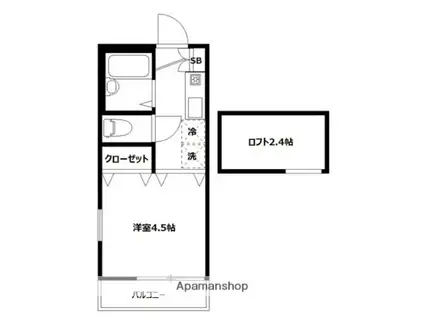 グランドメゾン(1K/2階)の間取り写真