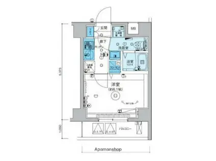リヴシティ横濱インサイト(1K/7階)の間取り写真