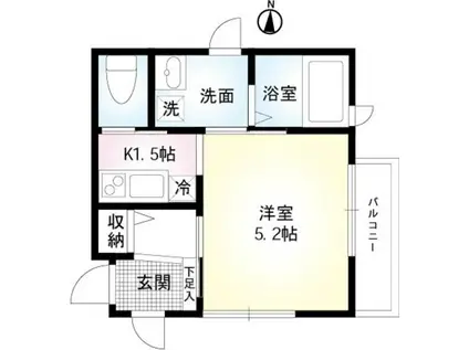 シーサイドフラット(1K/2階)の間取り写真