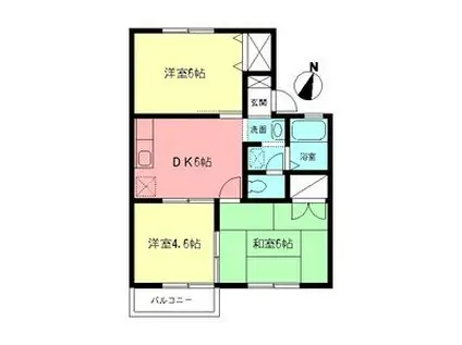 ファミール中里(3DK/2階)の間取り写真