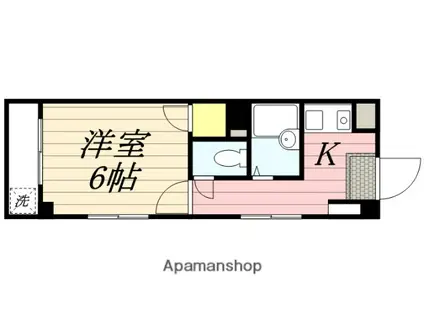 ベイサイド浅間町マンション(1K/4階)の間取り写真