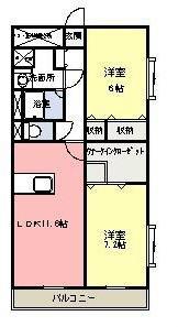 プロスパー(2LDK/3階)の間取り写真