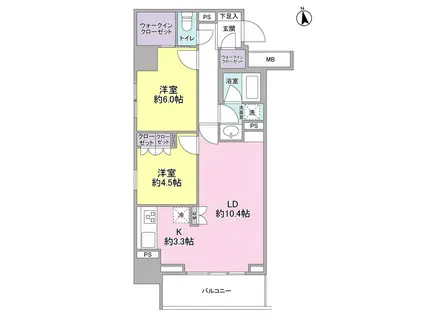 スタイリオ品川中延(2LDK/13階)の間取り写真