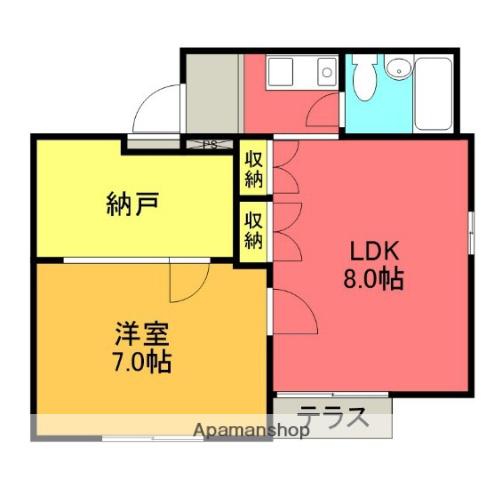 ドルフ伊勢原NO.6(1SLDK/1階)の間取り写真