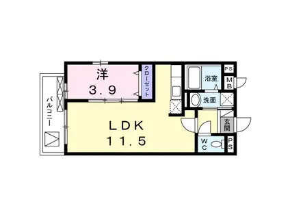 クレインズコート(1LDK/3階)の間取り写真