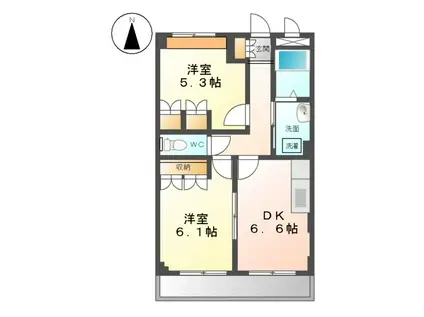 TH・ルミナス(2DK/2階)の間取り写真