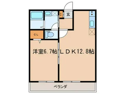 イーストコート東糀谷(1LDK/2階)の間取り写真