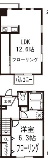 フィオーレ三ツ沢(1LDK)の間取り写真