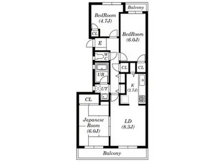 サンヒルズ上大岡(3LDK/1階)の間取り写真