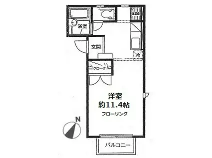 エルパティオ(ワンルーム/1階)の間取り写真