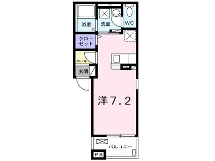 アイファ(ワンルーム/2階)の間取り写真