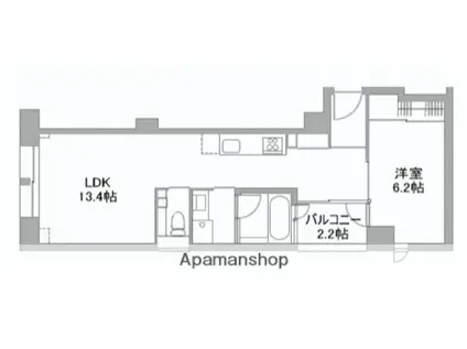 京浜東北・根岸線 新子安駅 徒歩9分 10階建 築15年(1LDK/3階)の間取り写真