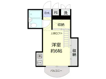 メンバーズルーム横浜(ワンルーム/1階)の間取り写真