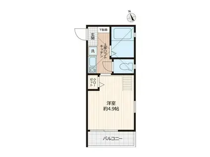 G・Aヒルズ妙蓮寺B棟(1K/2階)の間取り写真