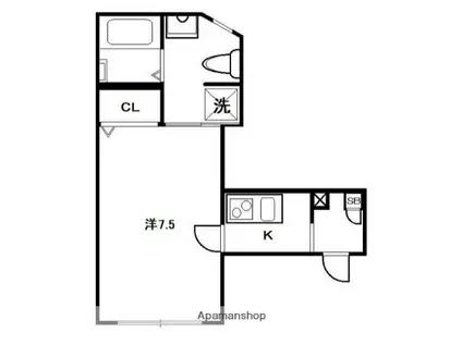 CASA ALBA(1K/3階)の間取り写真