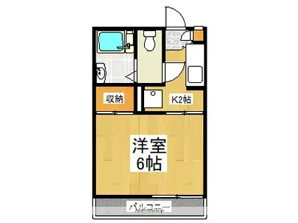 シャトル森野(1K/1階)の間取り写真