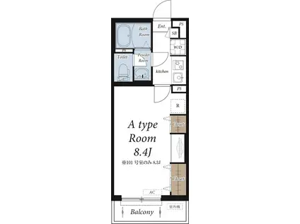 グレイス本厚木Ⅲ(1K/3階)の間取り写真