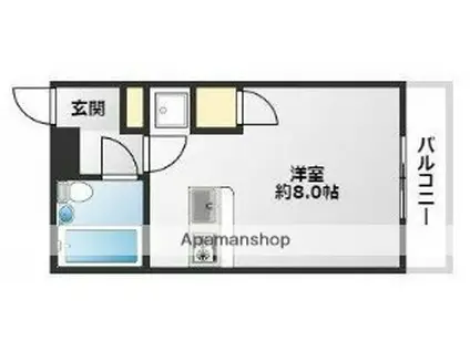 ワコーレエレガンス本郷台(ワンルーム/3階)の間取り写真