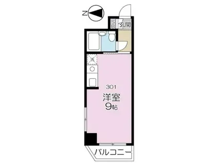 タウンシップ川崎(ワンルーム/3階)の間取り写真